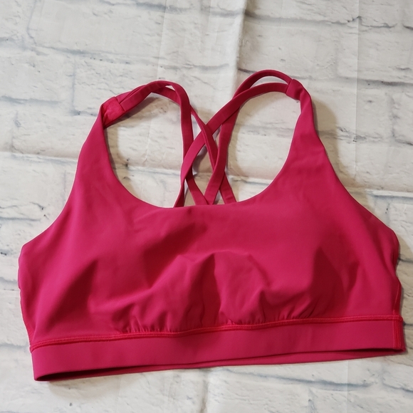 Lululemon Energy Bra Neon Wash *Medium Support, B-D Cups Sonic Pink - Picture 1 of 4